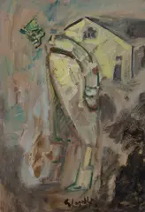 Giuseppe Caselli, Figura, oil and mixed media on paper