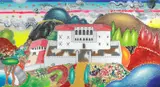Paesaggio by Luca Alinari, mixed media on canvas tesa on panel, offered Feb 2023