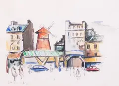 Domenico De Bernardi, Parigi, 1950, mixed media on paper