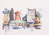 Parigi by Domenico De Bernardi, 1950, mixed media on paper, offered Feb 2023