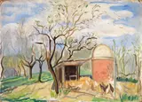 Elisabeth Chaplin, Giardino, oil on cardboard