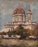 Antonio Salvetti, Basilica di Superga, 1924, oil on cardboard