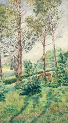 Alberto Cecconi, Paesaggio, 1914, watercolour on cardboard