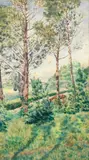 Alberto Cecconi, Paesaggio, 1914, watercolour on cardboard
