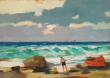 Marina by Renato Natali, oil on compensato, offered Feb 2023