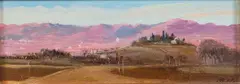 Appennino al tramonto by Rutilio Muti, oil on panel, offered Feb 2023