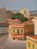Giovanni March, Veduta di Livorno, 1966, oil on canvas