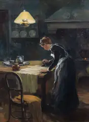 Aldo Affortunati, Domestica, oil on canvas