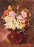 Giovanni Bartolena, Vaso di fiori, oil on panel