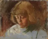 Cesare Ciani, Testa di donna, oil on cardboard