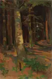 Alphons Hollaender, Bosco, oil on cardboard