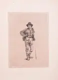 Eleuterio Pagliano, Contadino, etching