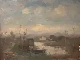 Vittore Antonio Cargnel, Primavera in Valle di Sesto, 1927, oil on cardboard