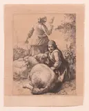 Francesco Londonio, Pastorelle con armenti, Incisione mm.