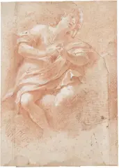 Camillo Procaccini, Santo, sanguigna on paper mm.