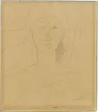 Amedeo Modigliani, Portrait de jeune fille au chapeau, 1916, pencil on paper