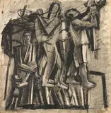 Mario Sironi, Studio per il mosaico «L'Italia Corporativa», 1936, pencil
