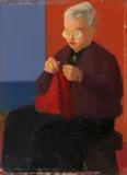 Antonio Calderara, Figura, 1948, oil on tavoletta