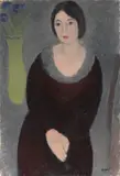 Francesco Menzio, Ragazza con vaso di fiori, 1930, oil on canvas