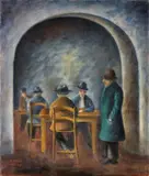 Osservando il gioco by Ottone Rosai, 1939, oil on canvas, offered Dec 2022
