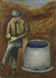 Uomo sul pozzo by Ottone Rosai, 1952, oil on canvas, offered Dec 2022