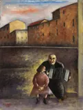 Suonatore ambulante by Ottone Rosai, 1938, oil on canvas, offered Dec 2022
