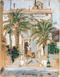 Cannes by Filippo de Pisis, 1932, oil on cardboard, offered Dec 2022