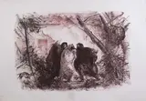 Pietro Annigoni, Scena, lithograph a colori