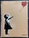 Girl with Balloon by Banksy, 2015, stencil and spray on cardboard, offered Dec 2022