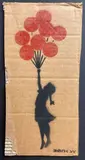 Little Girl with Balloons by Banksy, 2015, stencil and spray on cardboard, offered Dec 2022