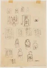Donne by Massimo Campigli, inchiostro on paper, offered Dec 2022