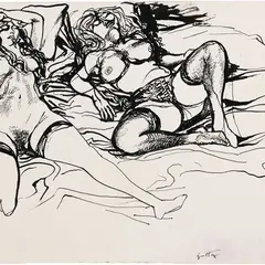 Studio di nudi by Renato Guttuso, ink on paper, offered Dec 2022
