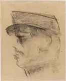 Lorenzo Viani, Ufficiale francese, 1917, charcoal on paper