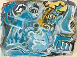 Édouard Pignon, Composizione, 1966, mixed media on paper