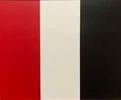 Rocco Borella, Rosso Bianconero, 1969, plastica on panel