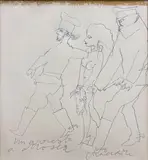 Mino Maccari, Un arresto a Mosca, inchiostro on paper