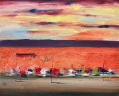 Salvatore Magazzini, Paesaggio, oil on panel