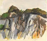 Ennio Morlotti, Paesaggio, mixed media on paper