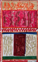 Due opere «Senza titolo» by Riccardo Licata, 1974, pennarello and pastel on paper, offered Dec 2022