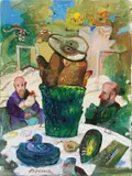 Senza titolo by Antonio Possenti, 1993, oil on canvas board, offered Dec 2022
