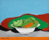 Giuseppe Cesetti, Natura morta con drappo verde