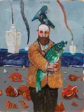 Senza titolo by Antonio Possenti, 1993, oil on canvas board, offered Dec 2022