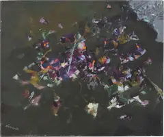Renato Borsato, Cespugli, 1958, oil on canvas