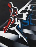 Mark Kostabi, Senza titolo, 2005, oil on canvas