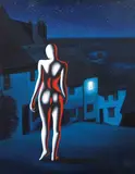 Mark Kostabi, I know he's home, 2004, oil on canvas