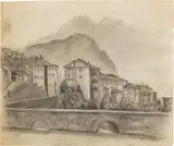 Ubaldo Oppi, Paesaggio, pencil on paper