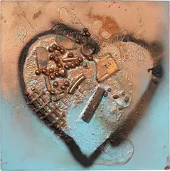 Giosetta Fioroni, Senza titolo, mixed media and collage on canvas