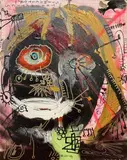 Paul Kostabi, Siim Nestor, 2008, oil and mixed media on canvas