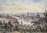Veduta di Firenze by Enzo Pregno, oil on canvas, offered Dec 2022