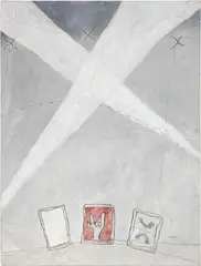 Interroga il cielo by Mario Raciti, 1965, oil and mixed media on canvas, offered Dec 2022